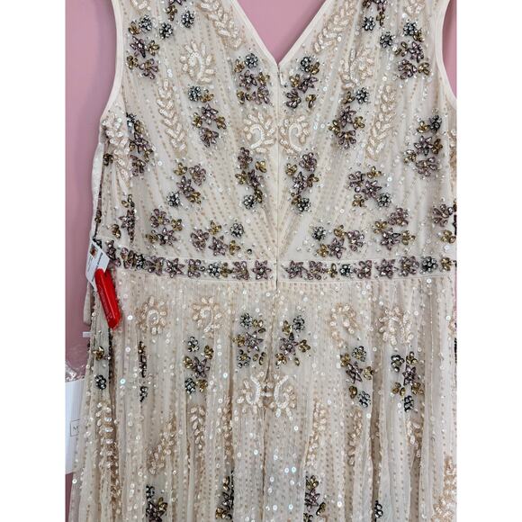 NEW NWT Mac Duggal Cap Sleeve Embellished Dress in Blush STYLE 93575 Size 20 - Picture 14 of 15